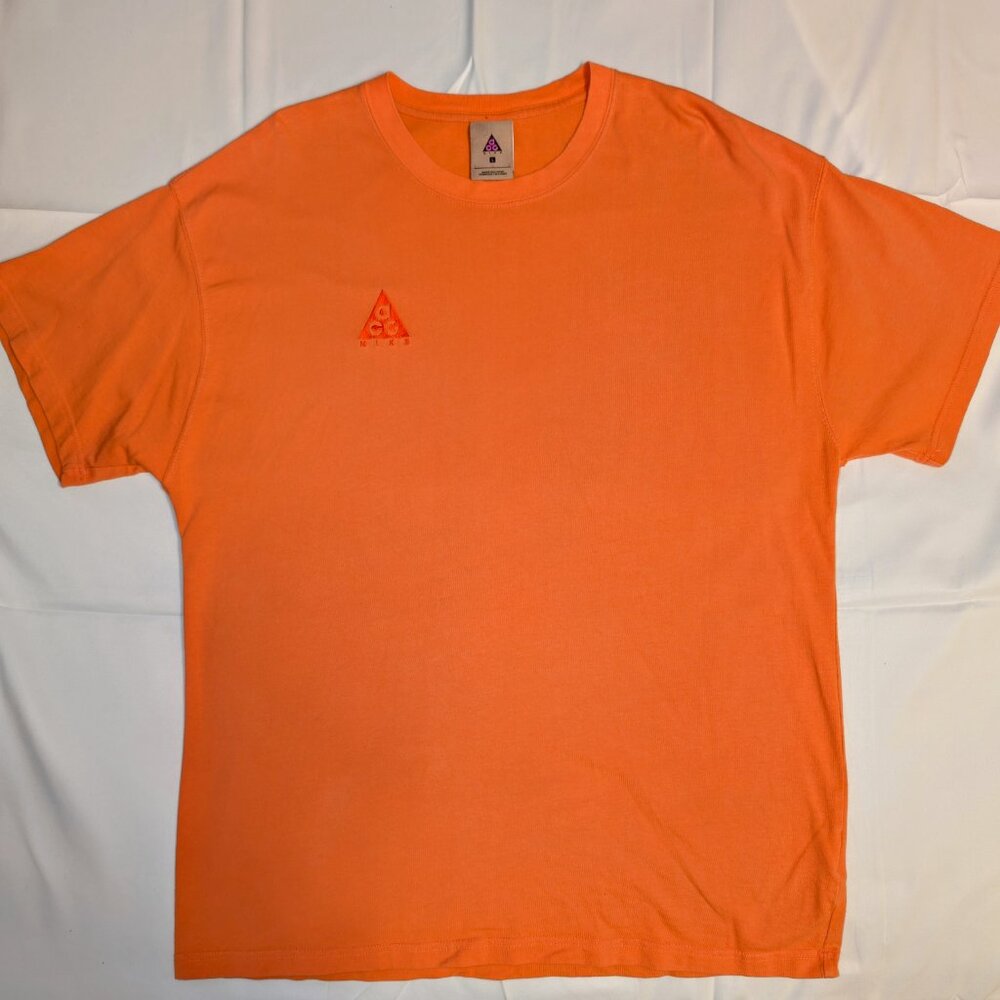 Nike ACG T Shirt Orange Logo Size Large